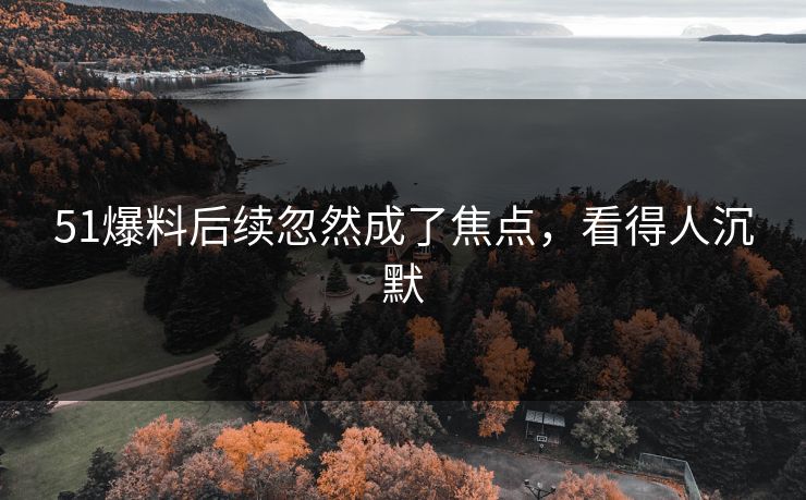 51爆料后续忽然成了焦点,看得人沉默